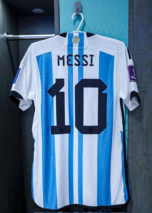 Messi #10 Premium Socce Argentina World Cup Champions - Home Jersey by Adidas