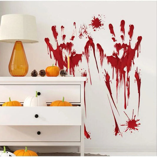 Horror Bloody Finger and Footprint  Wall Stickers