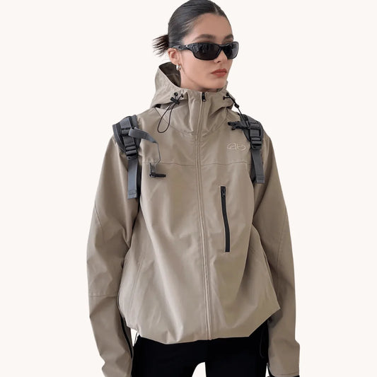 Taupe Windbreaker Jacket